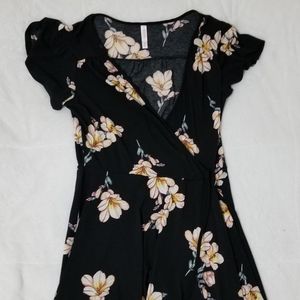 Xhilaration Floral Mock-Wrap Dress